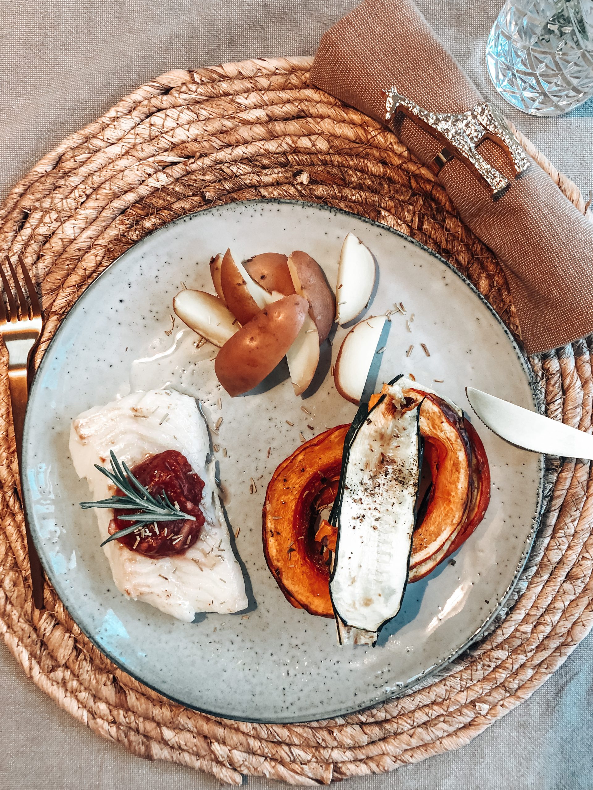 Kabeljauw met cranberry compote en gegrilde groente
